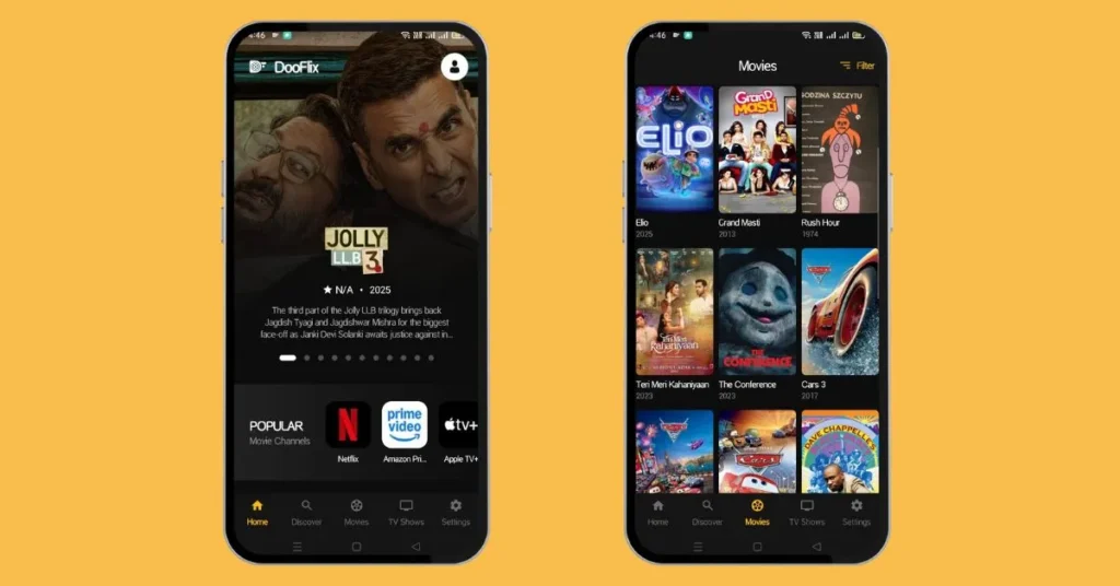 Dooflix vs BeeTV 2025: Honest Comparison and Best Choice 2 dooflix application homepage interface