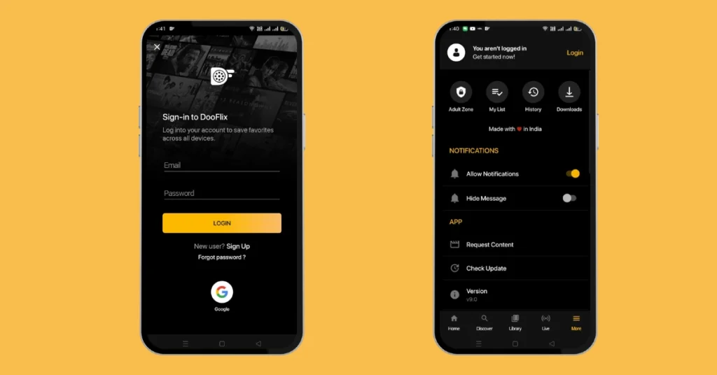 Dooflix Old Version APK (2025) — Download All Versions 3 Interface of dooflix app while signing up