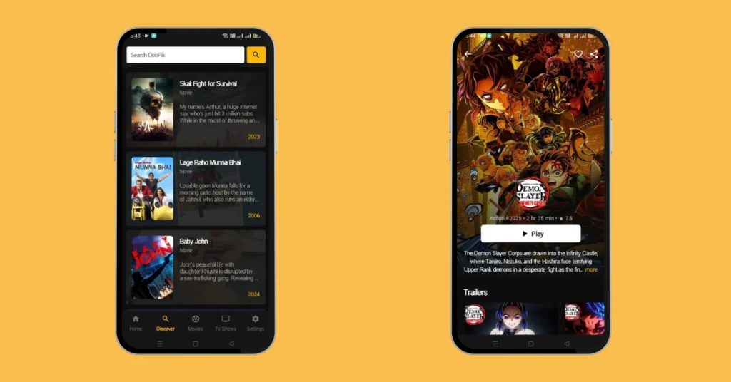 Dooflix vs Castle App: Features, Pros, and Cons Compared 2 Dooflix app movies and search section