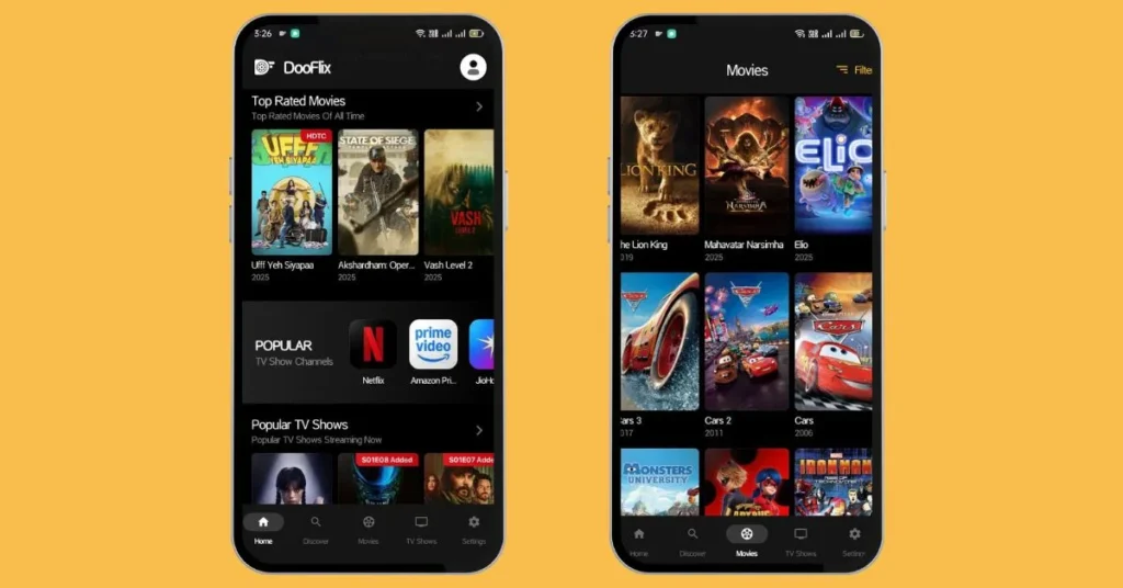 dooflix application movie section