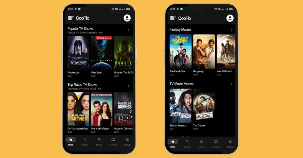 popular and fantasy movies collection on dooflix streaming app.
