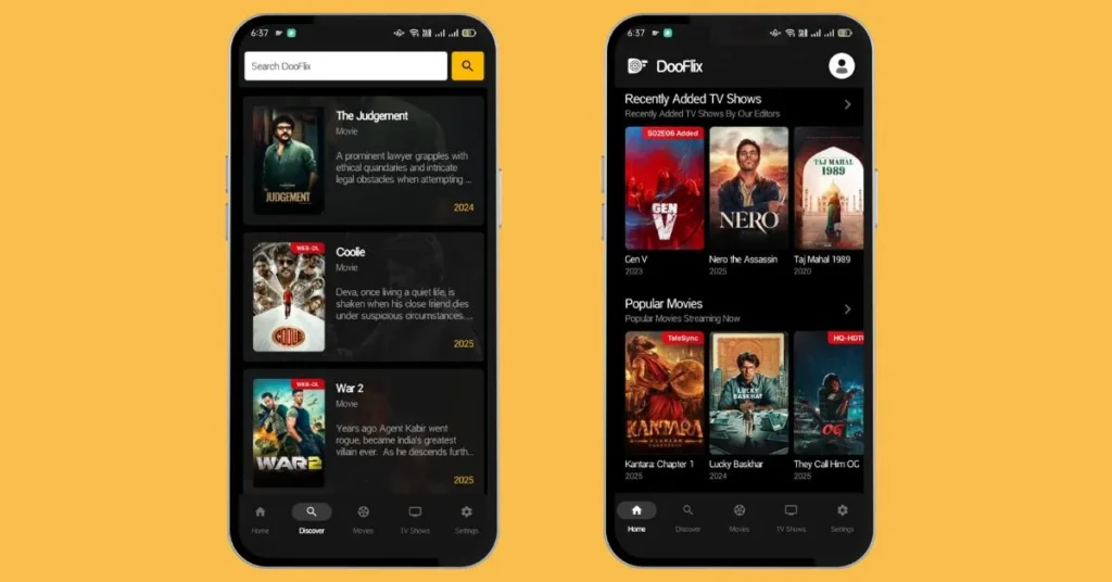 list of recently added movies and shows on dooflix apk